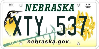 NE license plate XTY537