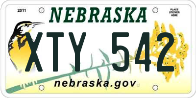 NE license plate XTY542