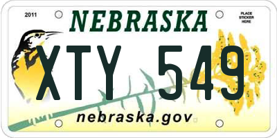 NE license plate XTY549