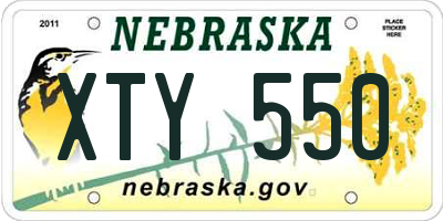 NE license plate XTY550