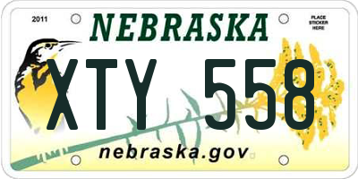 NE license plate XTY558