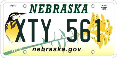 NE license plate XTY561