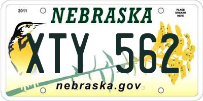 NE license plate XTY562