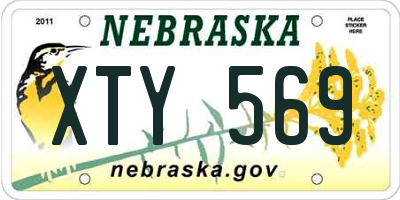 NE license plate XTY569