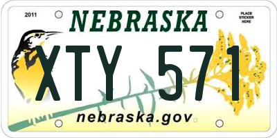 NE license plate XTY571