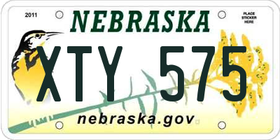 NE license plate XTY575