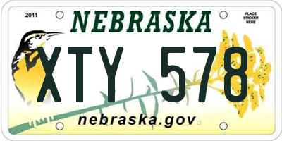 NE license plate XTY578