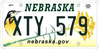 NE license plate XTY579