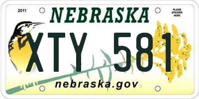 NE license plate XTY581