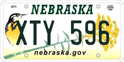 NE license plate XTY596