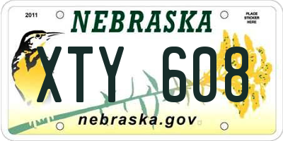NE license plate XTY608