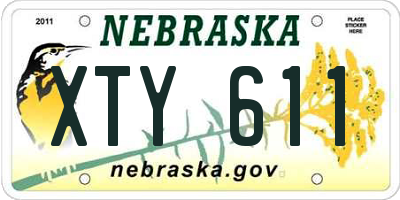 NE license plate XTY611
