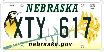NE license plate XTY617