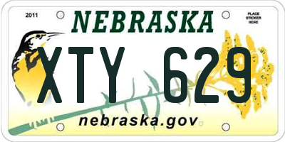 NE license plate XTY629