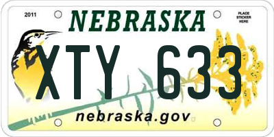 NE license plate XTY633