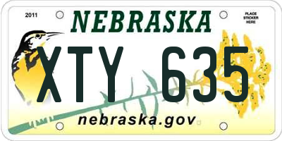 NE license plate XTY635