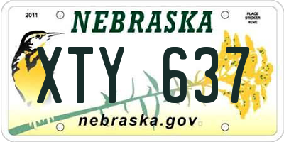 NE license plate XTY637