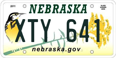 NE license plate XTY641