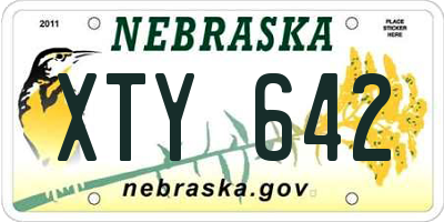 NE license plate XTY642