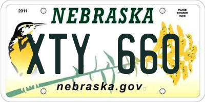 NE license plate XTY660
