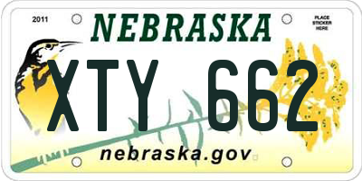 NE license plate XTY662