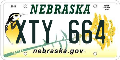 NE license plate XTY664
