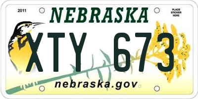 NE license plate XTY673