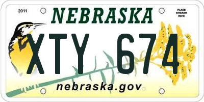 NE license plate XTY674