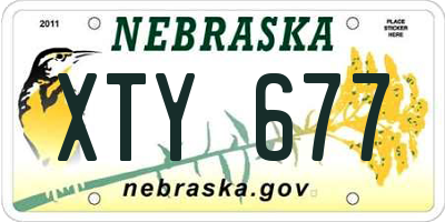 NE license plate XTY677