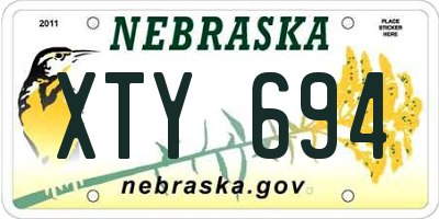 NE license plate XTY694