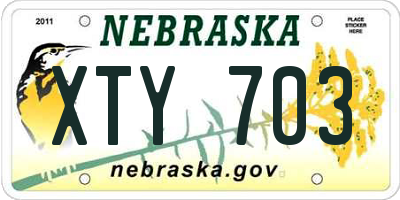 NE license plate XTY703