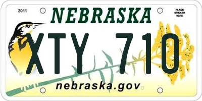 NE license plate XTY710