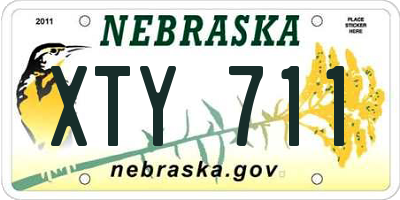 NE license plate XTY711