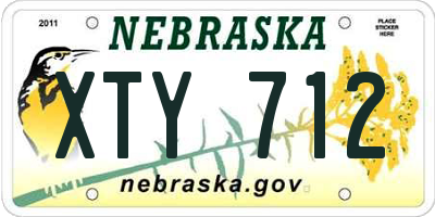 NE license plate XTY712