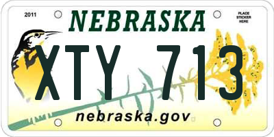 NE license plate XTY713