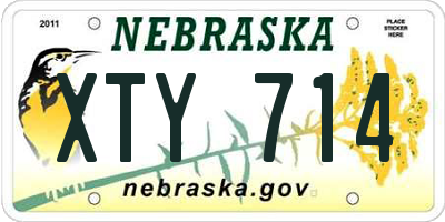 NE license plate XTY714