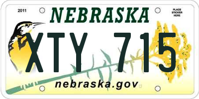 NE license plate XTY715