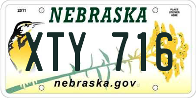 NE license plate XTY716