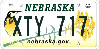 NE license plate XTY717