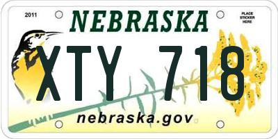 NE license plate XTY718
