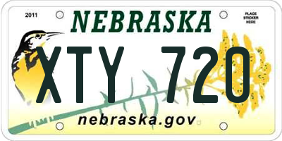 NE license plate XTY720