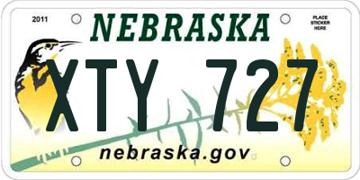 NE license plate XTY727