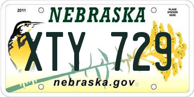 NE license plate XTY729
