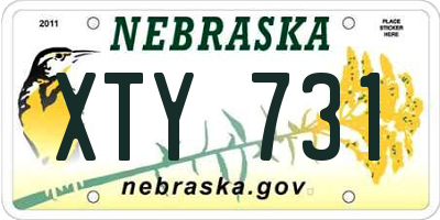 NE license plate XTY731