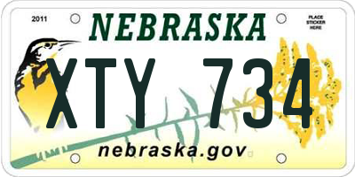NE license plate XTY734