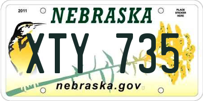 NE license plate XTY735