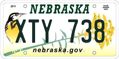 NE license plate XTY738