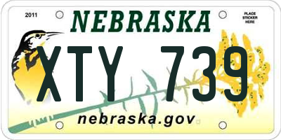 NE license plate XTY739