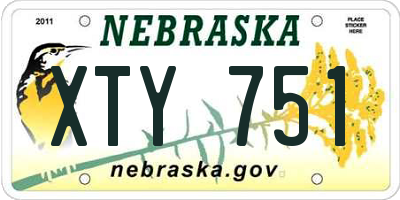 NE license plate XTY751