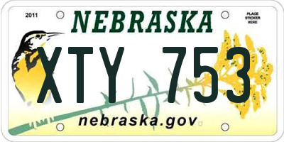 NE license plate XTY753